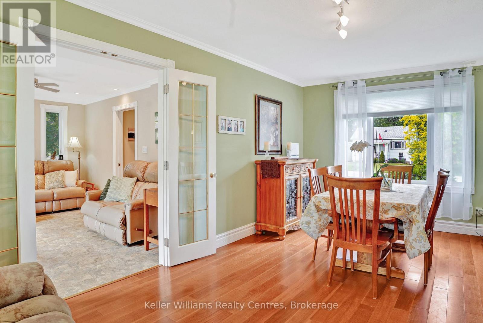 Dining room with pendant lighting